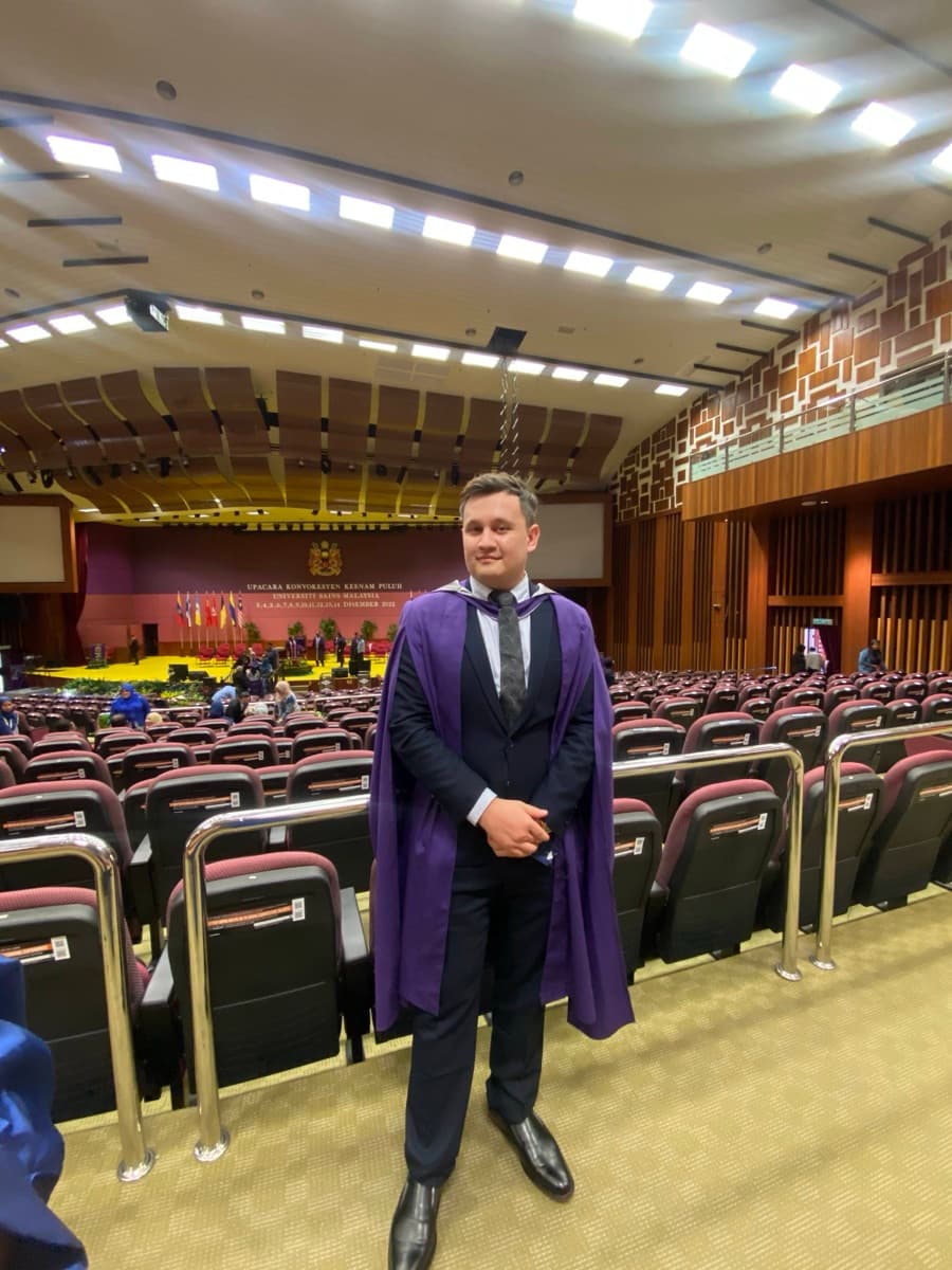 Amal Sindarov at his MBA graduation, Universiti Sains Malaysia